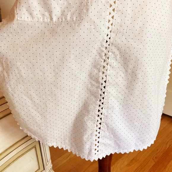 Vintage White & Black Polka Dot Apron Sz M/L - Picture 2 of 7